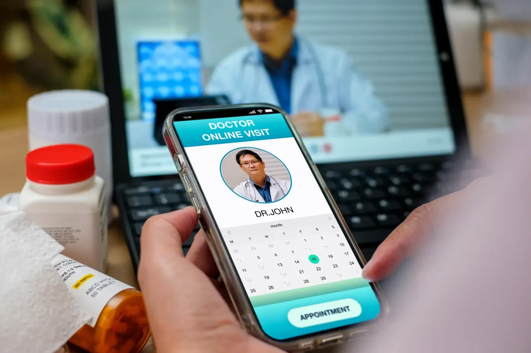 Patient consulting with a physician during an appointment